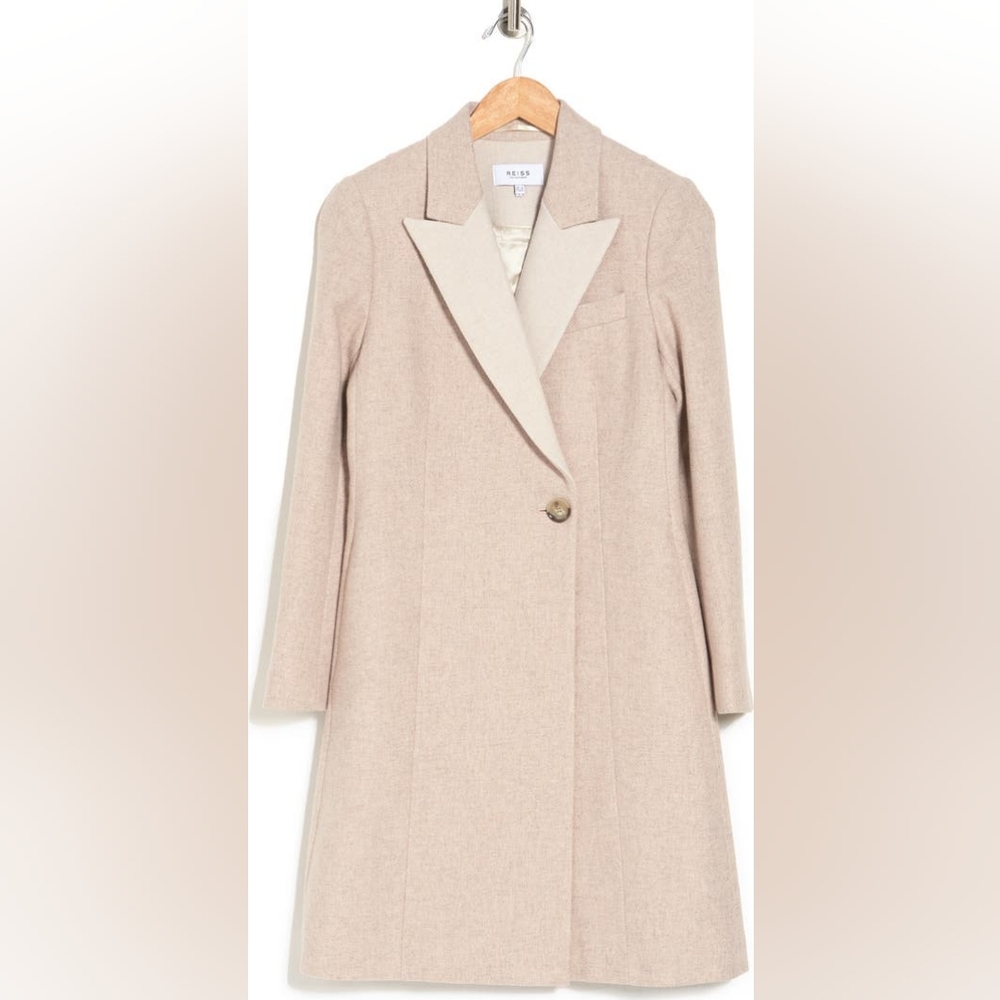 NWT REISS | Mandie Contrast Collar Mid-Length Coat - Picture 12 of 12